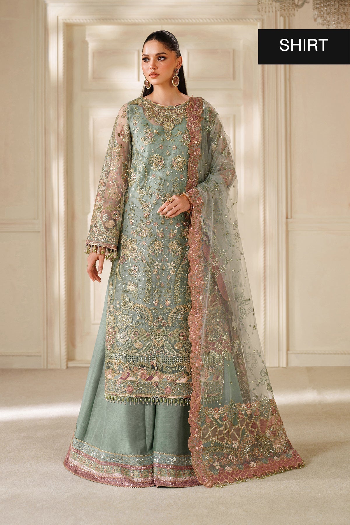 EMBROIDERED NET CH14-06 UNSTITCHED