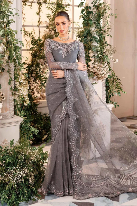 3 Piece Unstitched Embroidered Organza Suit | BD-2902 - House of Vasl