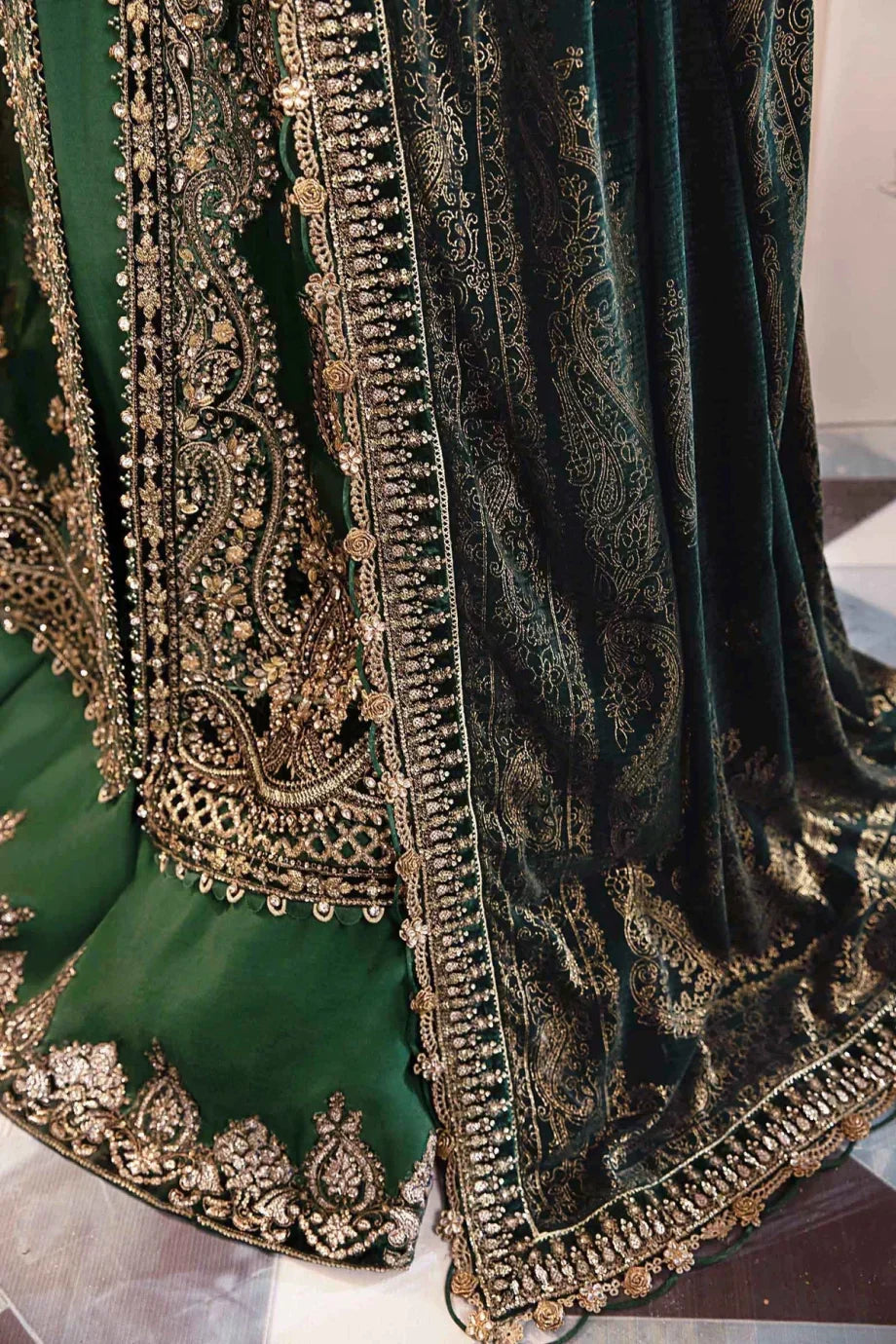 3 Piece Unstitched - Green Emerald | BD-2904