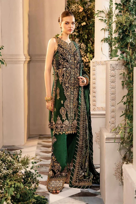 3 Piece Unstitched - Green Emerald | BD-2904