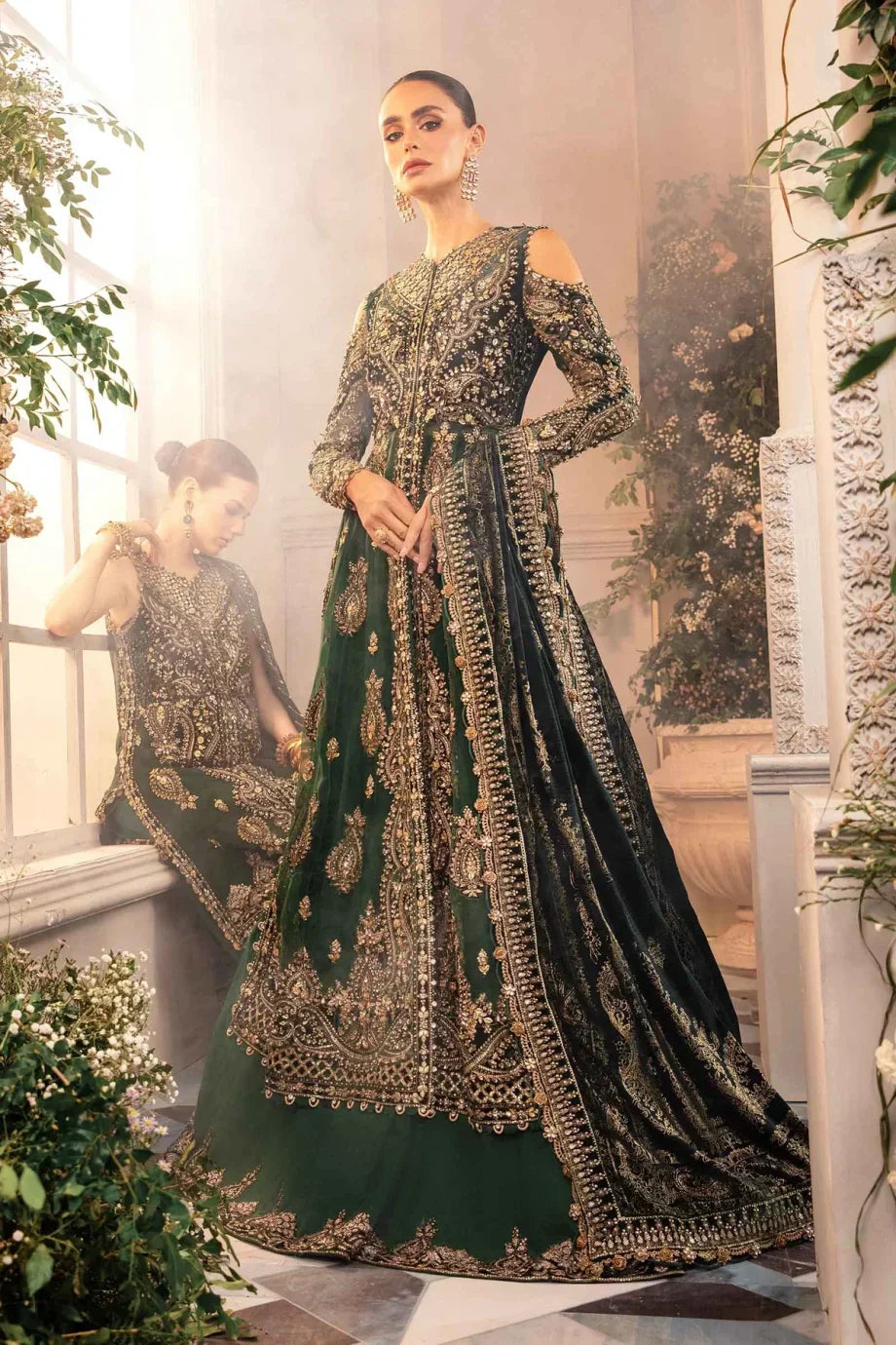 3 Piece Unstitched - Green Emerald | BD-2904