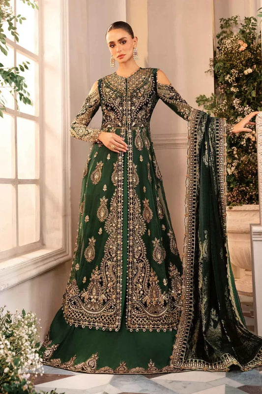 3 Piece Unstitched - Green Emerald | BD-2904