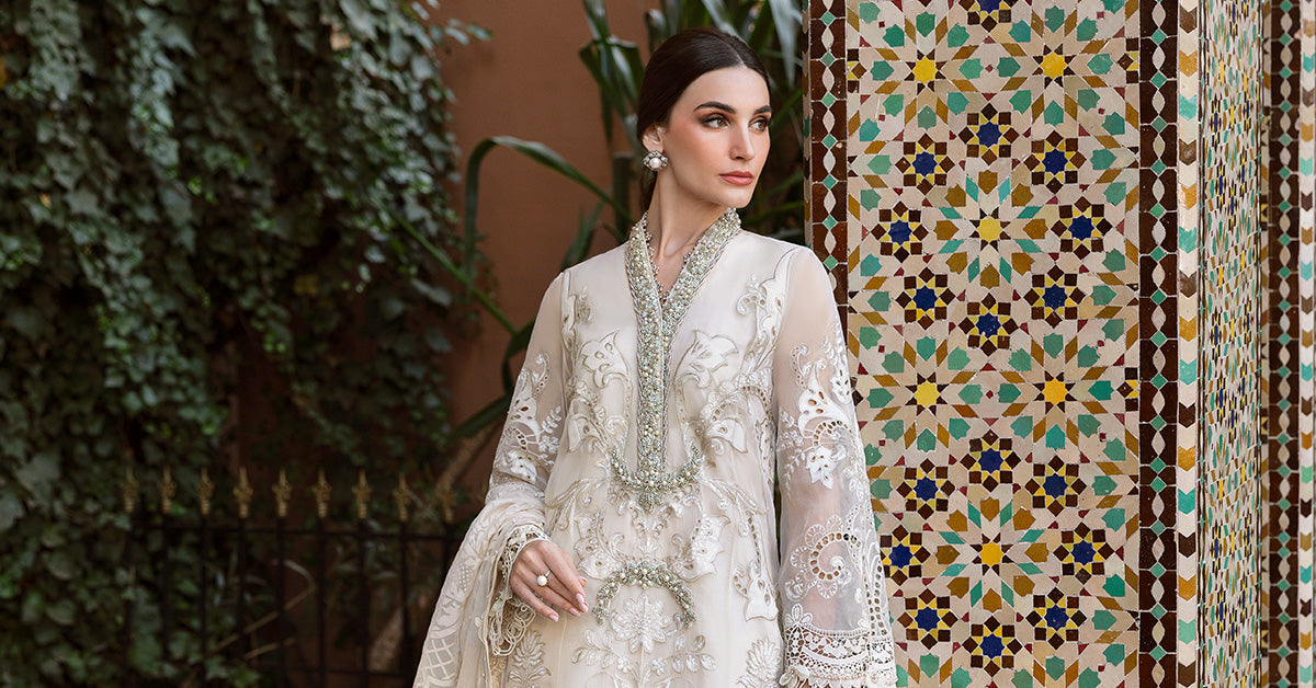 3 Piece Unstitched Embroidered Organza Suit | D-2506-A