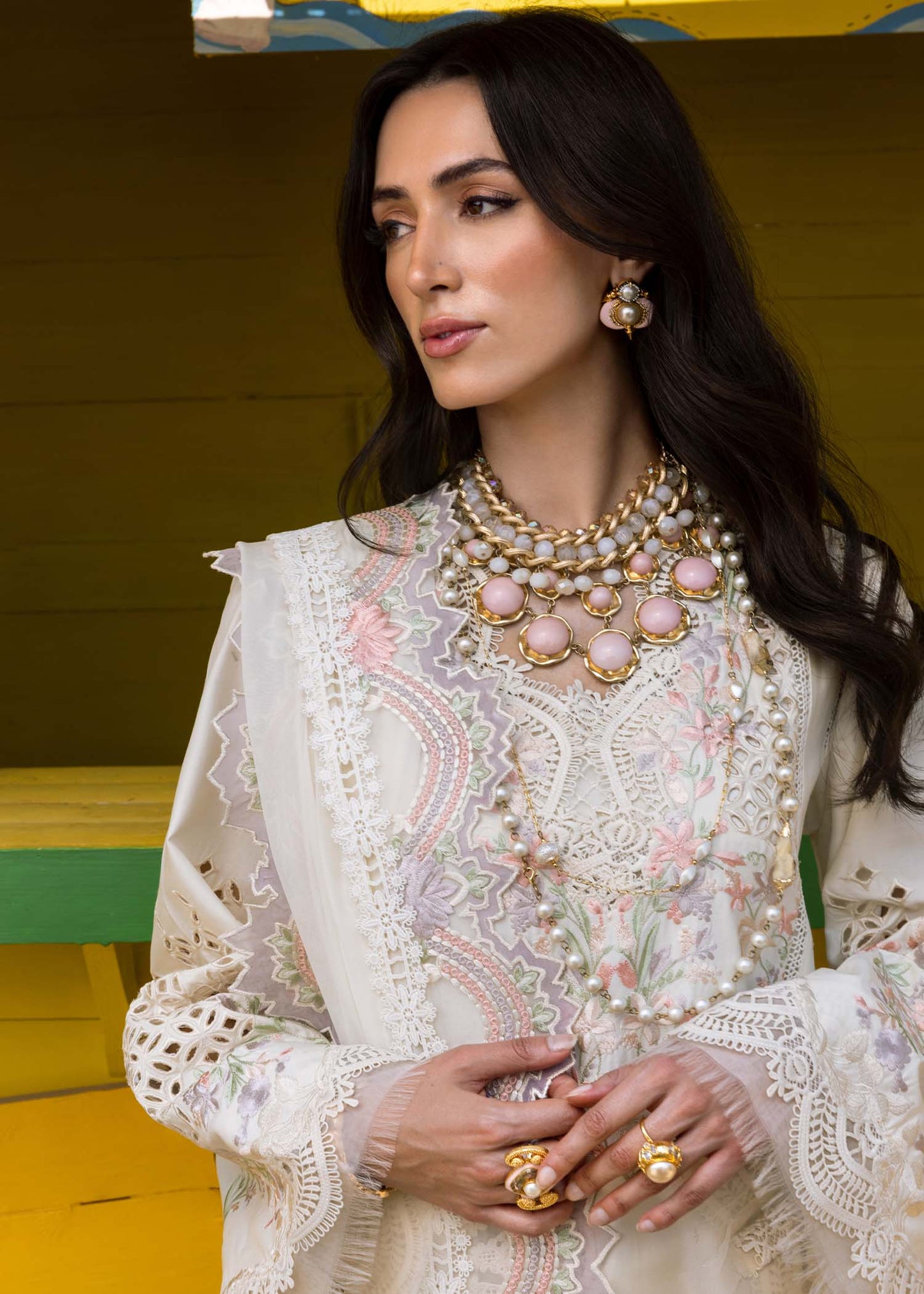 Saira Shakira Embroidered Luxury Lawn Unstitched 3Pc Suit DAHLIA-A