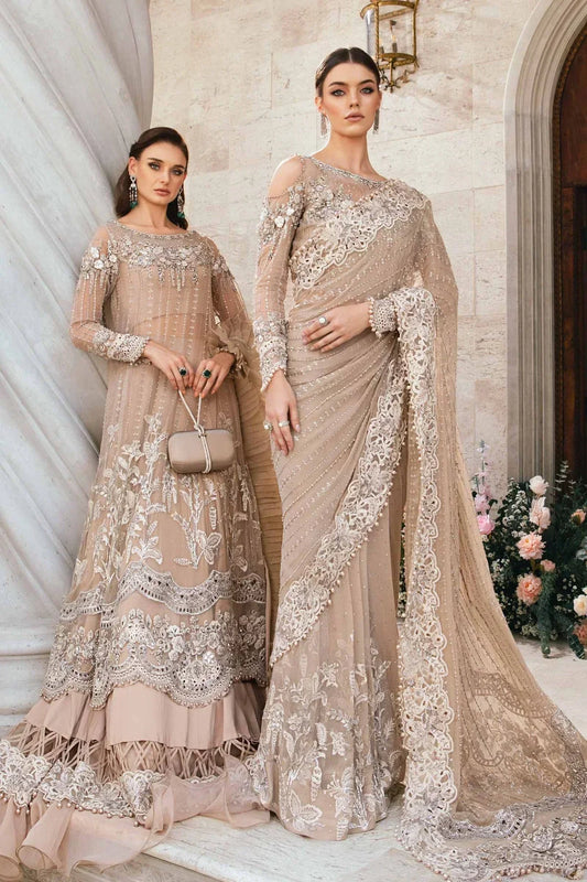 UNSTITCHED EMBROIDERED SAREE | BD-2801 - House of Vasl